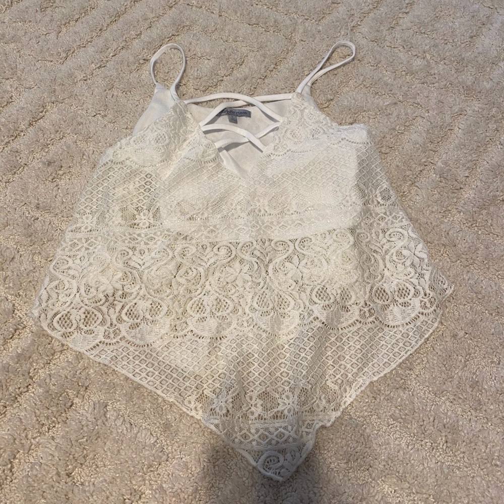 White Lacey crop top size small